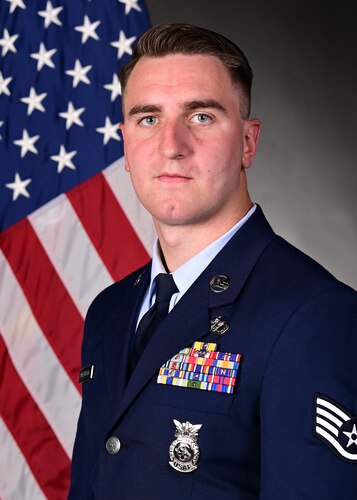 Official photo of U.S. Air Force Staff Sgt. Christopher Rickenbach, 355th Civil Engineer Squadron firefighter, at Davis-Monthan Air Force, Ariz. (U.S. Air Force photo by 355th Wing Public Affairs)