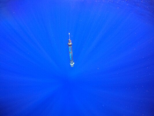 The Persistent Smart Acoustic Profiler Voyager is pictured in the Pacific Ocean off the coast of Kona, Hawaii, in November 2024.