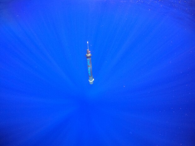 The Persistent Smart Acoustic Profiler Voyager is pictured in the Pacific Ocean off the coast of Kona, Hawaii, in November 2024.