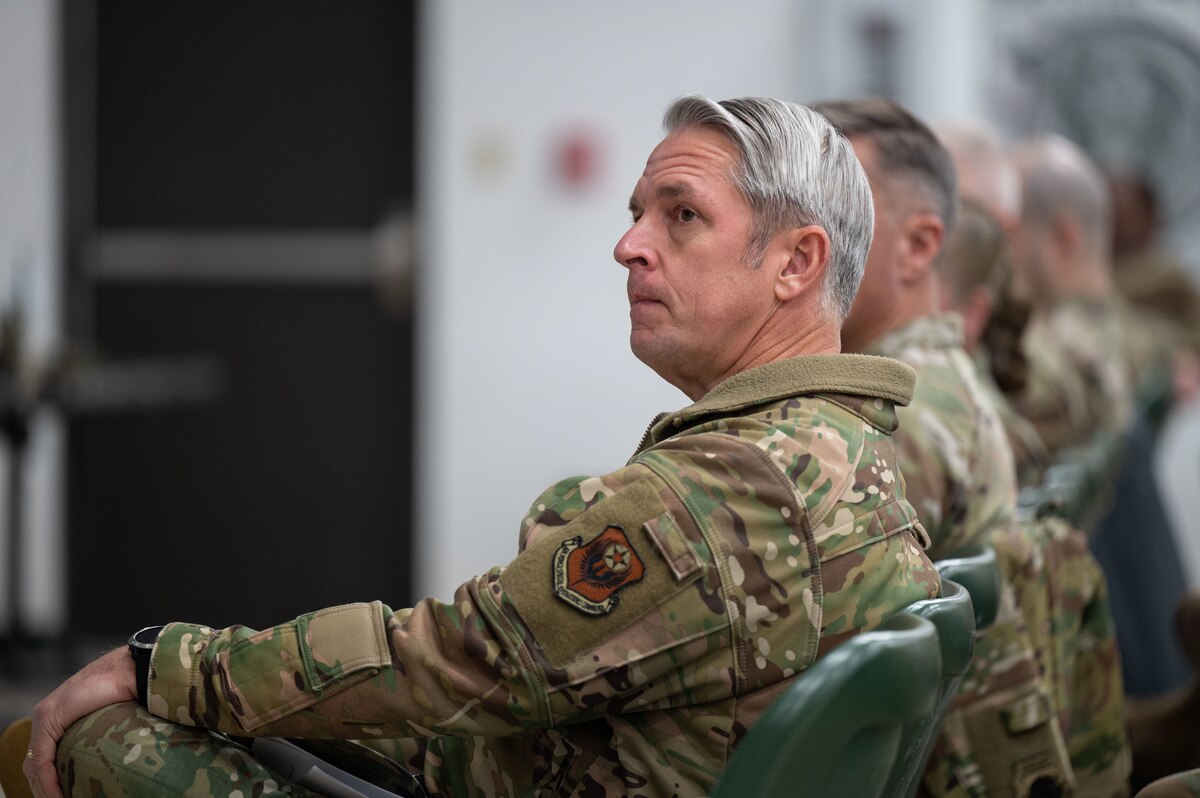 U.S. Air Force Maj. Gen. Justin Hoffman, Air Force Special Operations Command deputy commander, attends a briefing on the 11th Air Task Force at Tyndall Air Force Base, Florida, Jan. 27, 2025. Hoffman was informed on the successes, lessons learned and future plans for the 11th ATF. (U.S. Air Force photo by Senior Airman Jasmyne Bridgers-Matos)