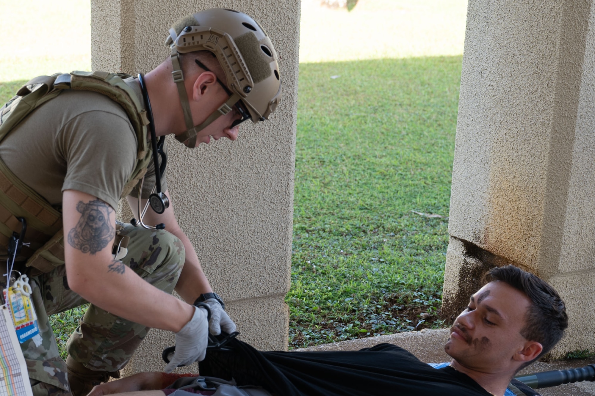 This is the first time Valkyrie Tactical Medicine Training has been conducted on Andersen Air Force Base. (U.S. Air Force photo by Senior Airman Audree Campbell)