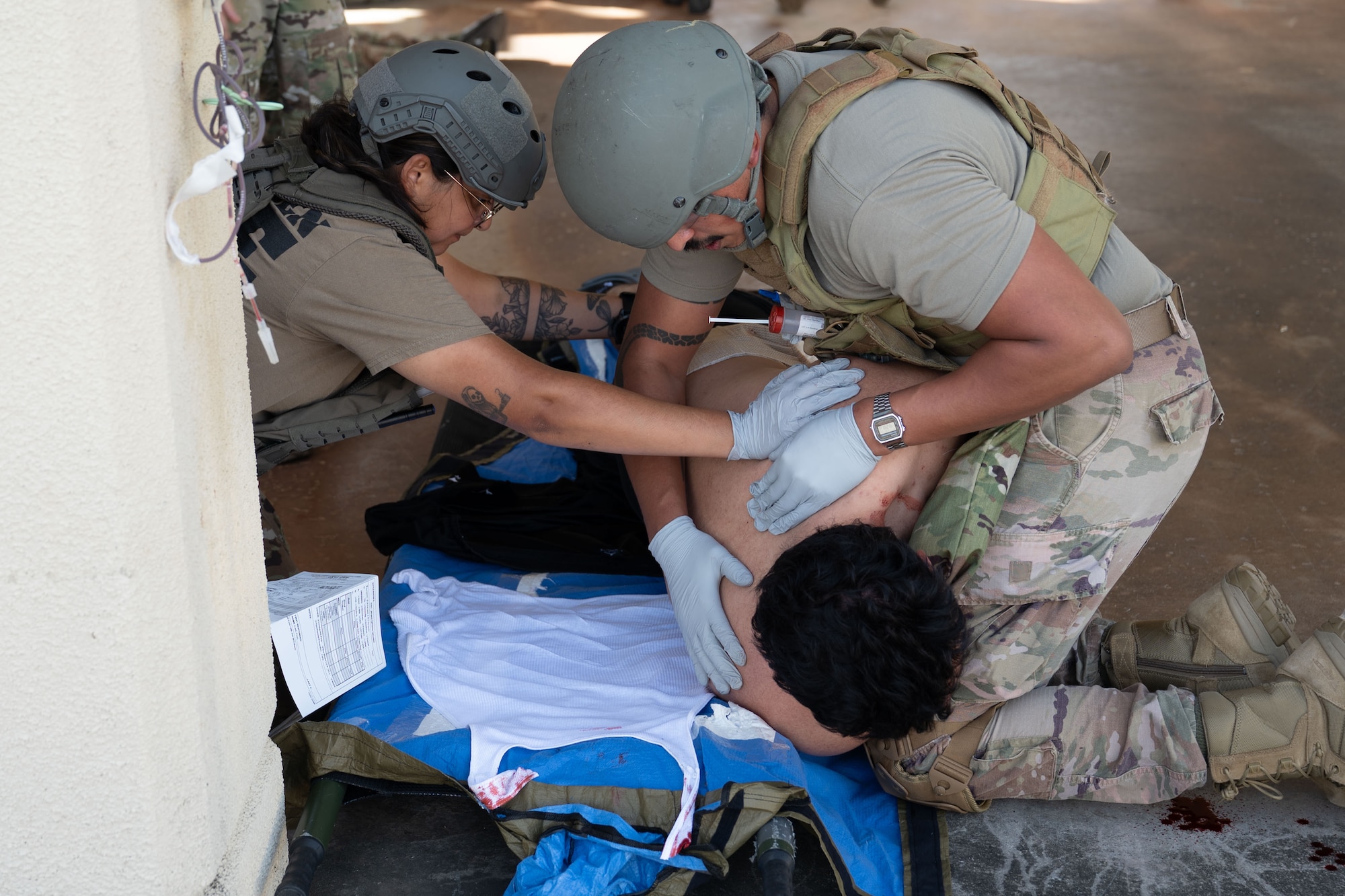 This is the first time Valkyrie Tactical Medicine Training has been conducted on Andersen Air Force Base. (U.S. Air Force photo by Senior Airman Audree Campbell)