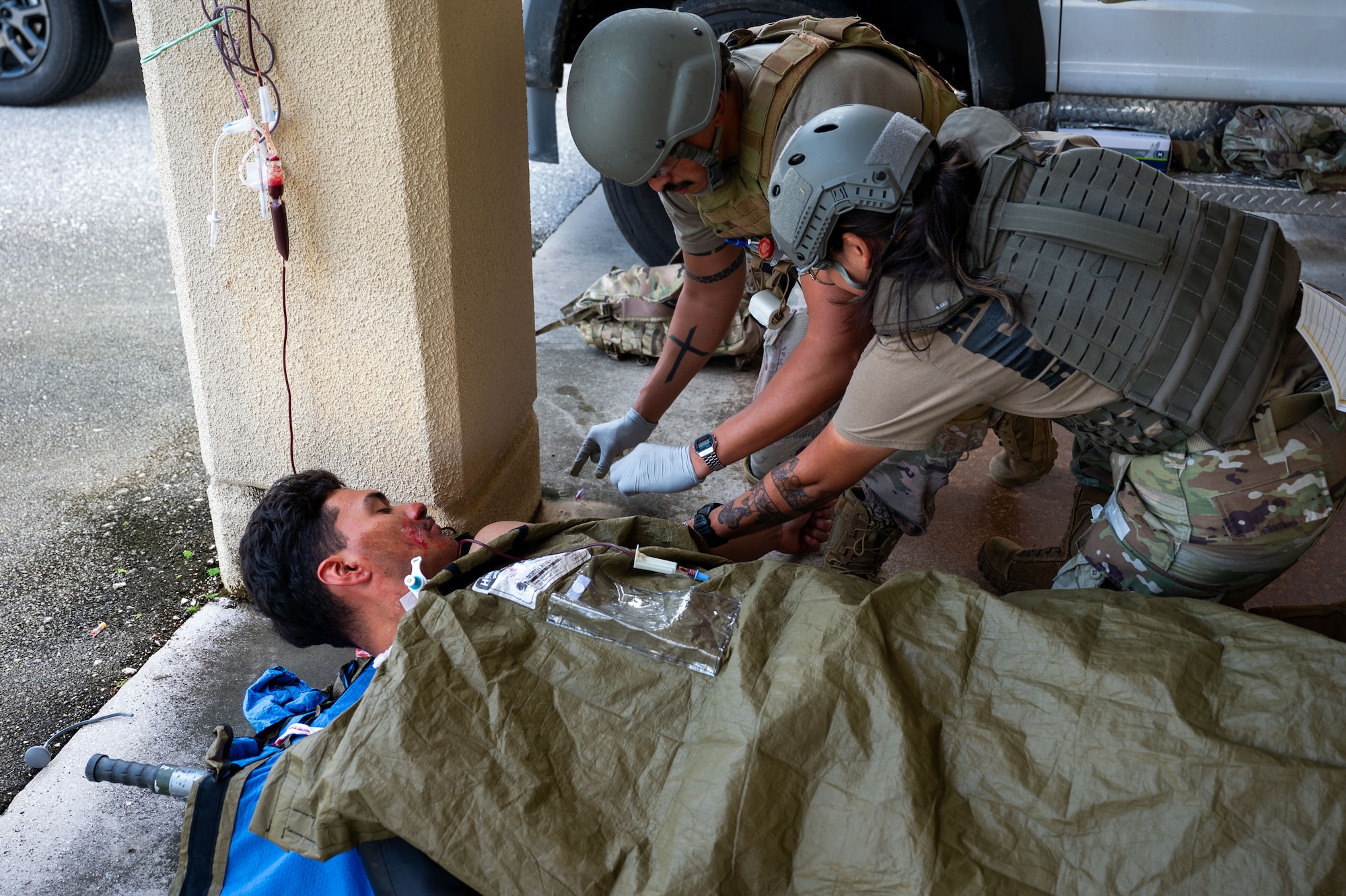 This is the first time Valkyrie Tactical Medicine Training has been conducted on Andersen Air Force Base. (U.S. Air Force photo by Senior Airman Audree Campbell)