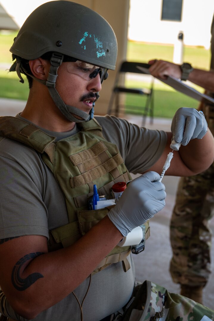 This is the first time Valkyrie Tactical Medicine Training has been conducted on Andersen Air Force Base. (U.S. Air Force photo by Senior Airman Audree Campbell)