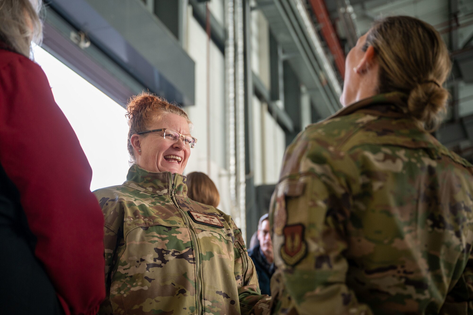 U.S. Air Force Brig. Gen. Adrienne L. Williams, 86th Airlift Wing commander, speaks to 37th Airlift Squadron members during a groundbreaking ceremony