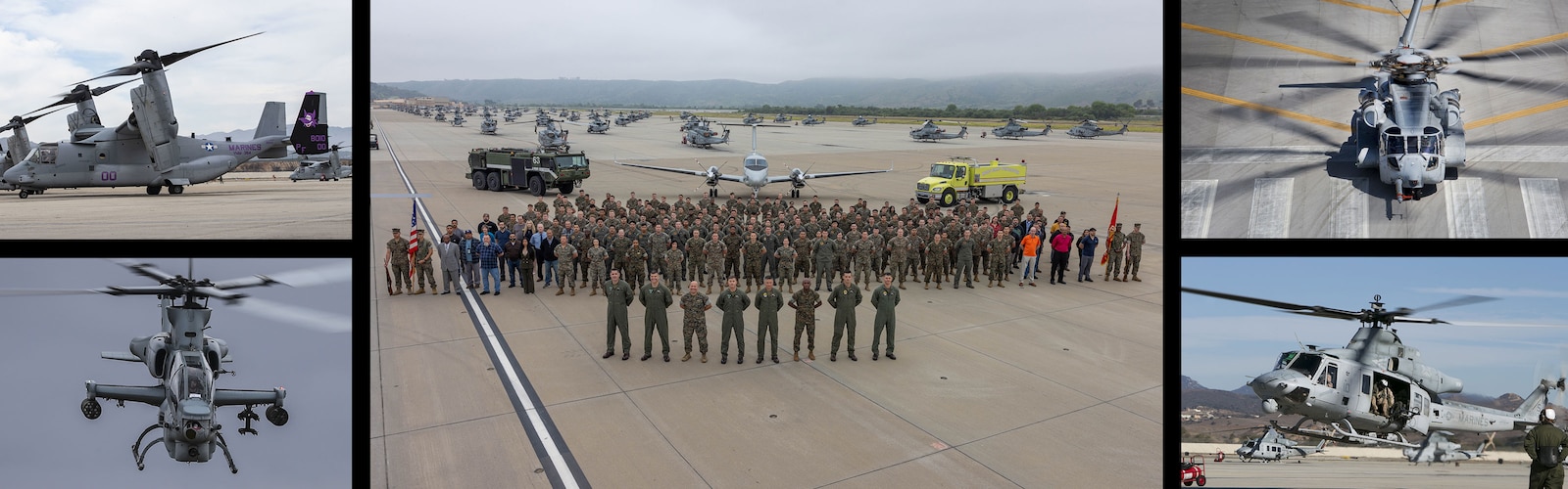 A collage of photographs captured on Marine Corps Air Station Camp Pendleton.