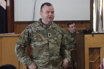 Army National Guard chaplains from across the Northeast gather at Fort Indiantown Gap, Pa., Feb. 2, 2025, during a Warfighter exercise with the New York National Guard's 42nd Infantry Division. (N.Y. Army National Guard photo by Staff Sgt. Andrew Valenza)