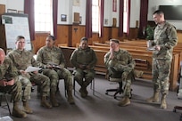 Army National Guard chaplains from across the Northeast gather at Fort Indiantown Gap, Pa., Feb. 2, 2025, during a Warfighter exercise with the New York National Guard's 42nd Infantry Division. (N.Y. Army National Guard photo by Staff Sgt. Andrew Valenza)