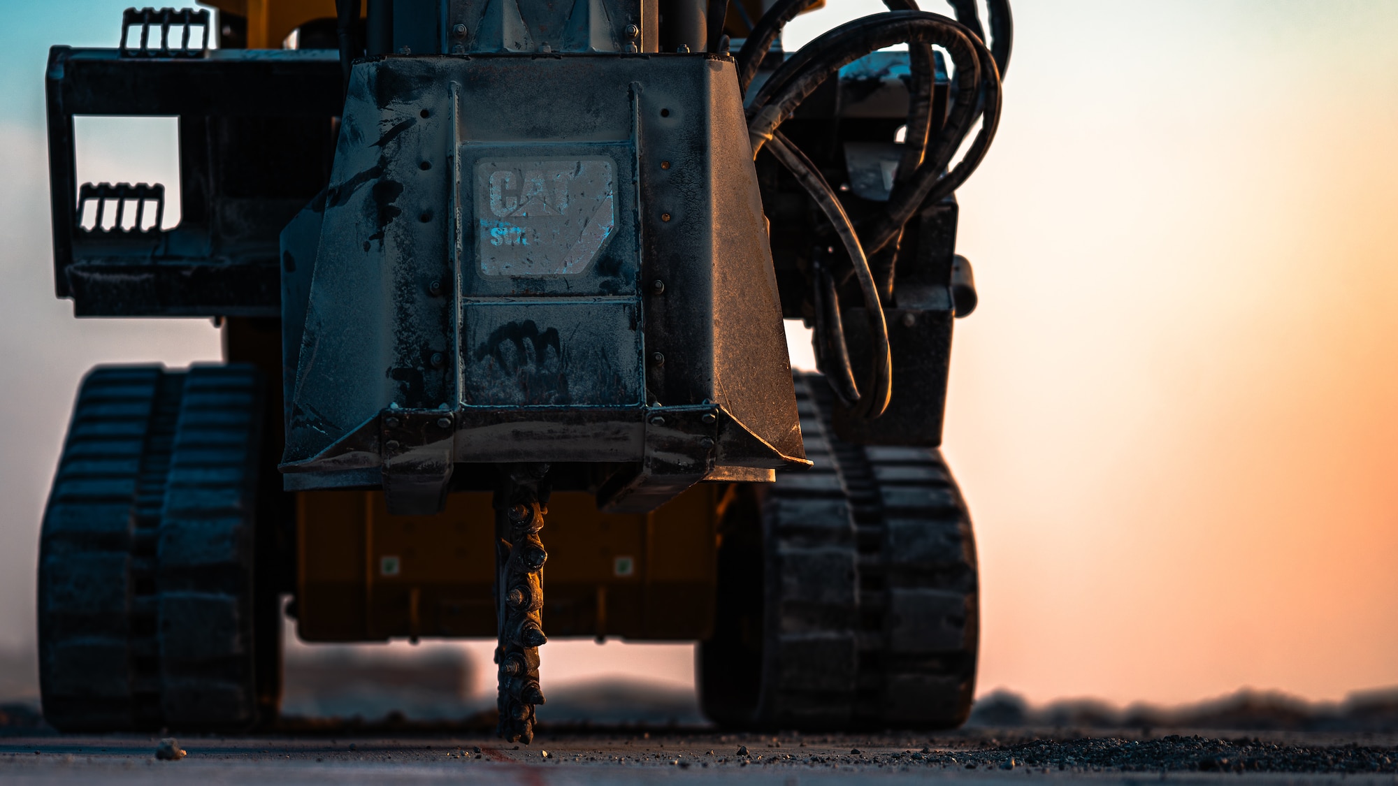 Heavy machinery is operated