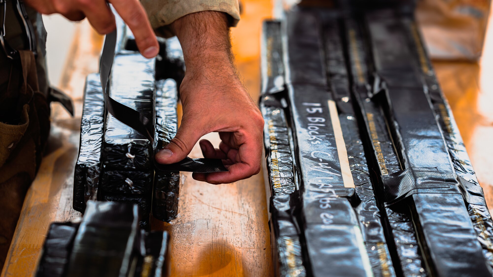 C-4 is taped together for exercise
