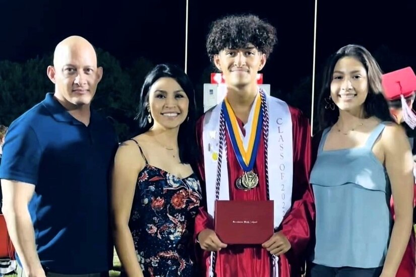 Master Sgt. Ivan Morera and his family attended his son’s high school graduation in May 2022.