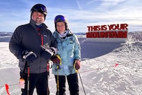 Team US teammates Bruce McCormick of the Army with one of his co-captains. Jacquie “Katniss” Marty of the Air Force at a training camp in Utah.