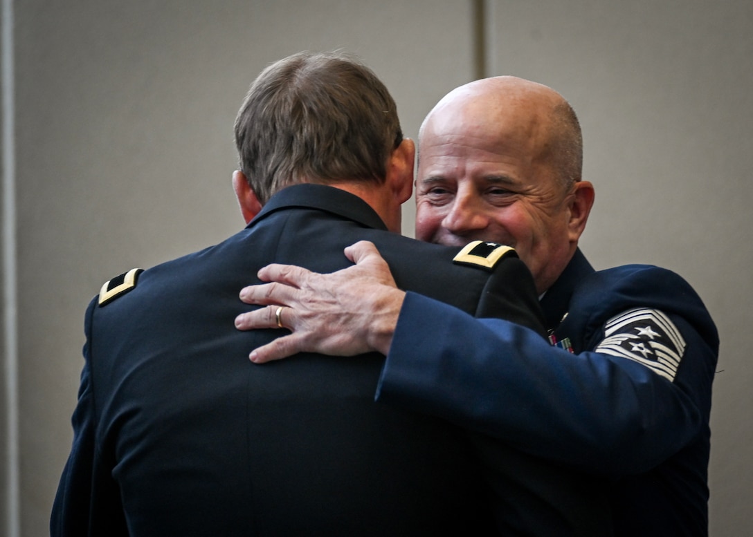 Chief Master Sgt. Jeffrey Horne retires from the Nebraska Air National Guard Feb. 1, 2025 after 40 years of service at the Nebraska National Guard’s Joint Force Headquarters, Lincoln, Nebraska. Horne served as the eighth state command chief master sergeant for the Nebraska Air National Guard. 



(U.S. Air National Guard photo by Staff Sgt. Jamie Syniy)