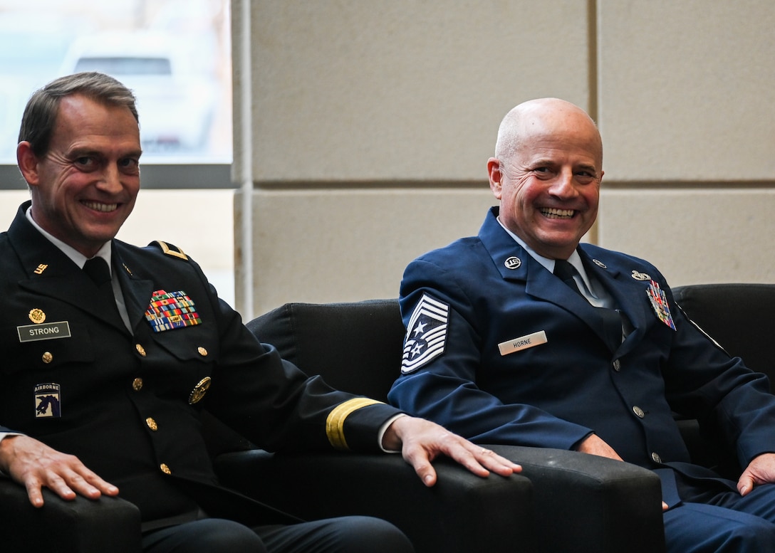 Chief Master Sgt. Jeffrey Horne retires from the Nebraska Air National Guard Feb. 1, 2025 after 40 years of service at the Nebraska National Guard’s Joint Force Headquarters, Lincoln, Nebraska. Horne served as the eighth state command chief master sergeant for the Nebraska Air National Guard. 



(U.S. Air National Guard photo by Staff Sgt. Jamie Syniy)