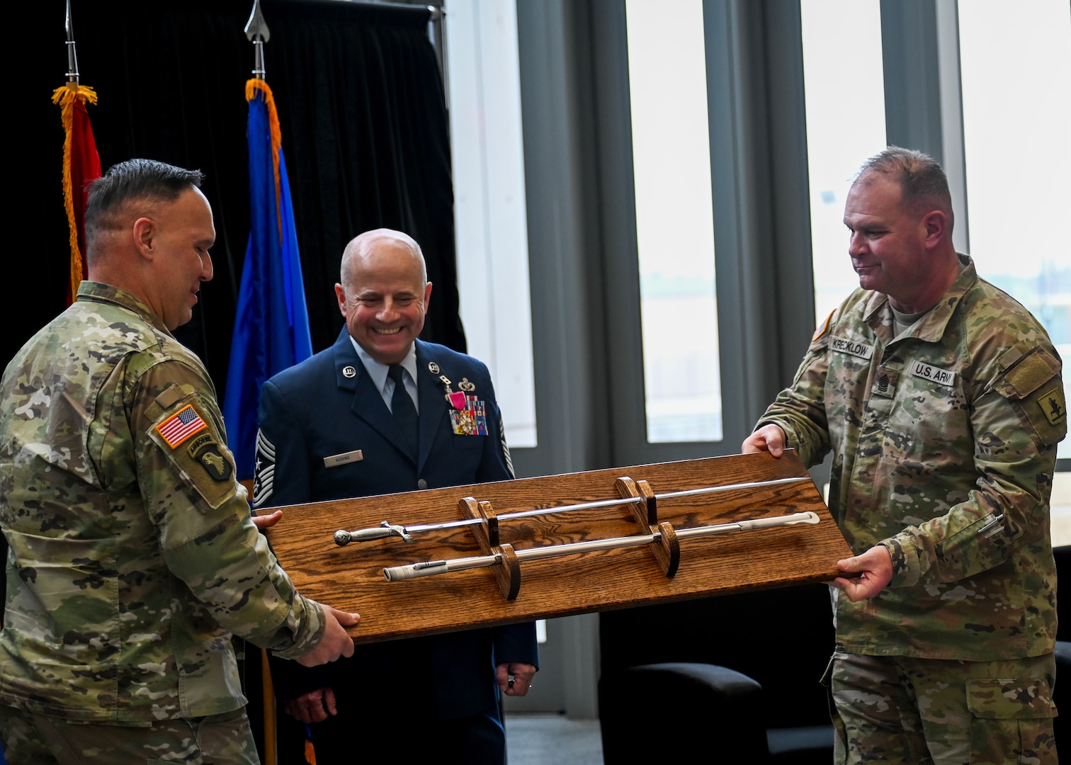 Chief Master Sgt. Jeffrey Horne retires from the Nebraska Air National Guard Feb. 1, 2025 after 40 years of service at the Nebraska National Guard’s Joint Force Headquarters, Lincoln, Nebraska. Horne served as the eighth state command chief master sergeant for the Nebraska Air National Guard. 



(U.S. Air National Guard photo by Staff Sgt. Jamie Syniy)