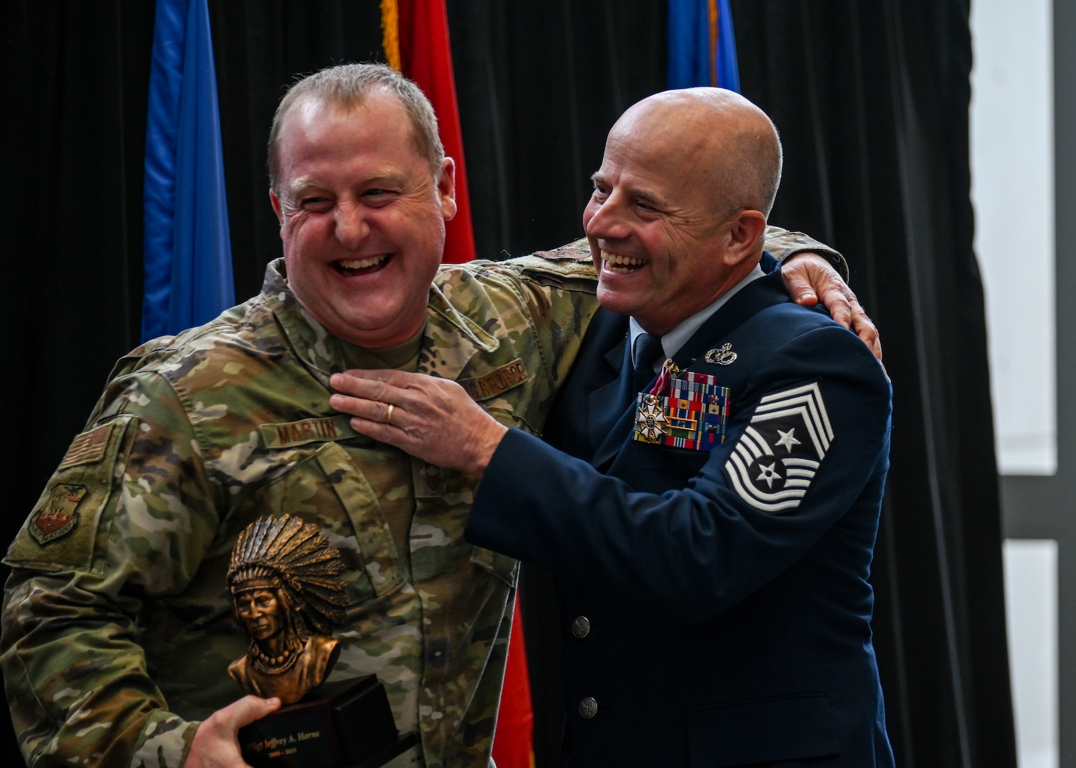 Chief Master Sgt. Jeffrey Horne retires from the Nebraska Air National Guard Feb. 1, 2025 after 40 years of service at the Nebraska National Guard’s Joint Force Headquarters, Lincoln, Nebraska. Horne served as the eighth state command chief master sergeant for the Nebraska Air National Guard. 



(U.S. Air National Guard photo by Staff Sgt. Jamie Syniy)