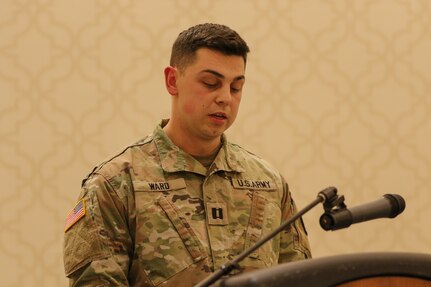 Capt. Cameron Ward, Commander of the Illinois Army National Guard’s 1863rd Financial Management Support Detachment