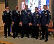 Aaron Widner, left, is pictured with Inspection General colleagues in 2017 during his service with the 434th Air Refueling Wing at Grissom Air Reserve Base, Indiana.