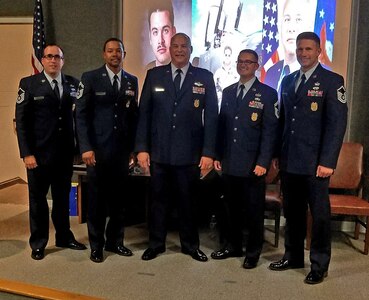 Aaron Widner, left, is pictured with Inspection General colleagues in 2017 during his service with the 434th Air Refueling Wing at Grissom Air Reserve Base, Indiana.