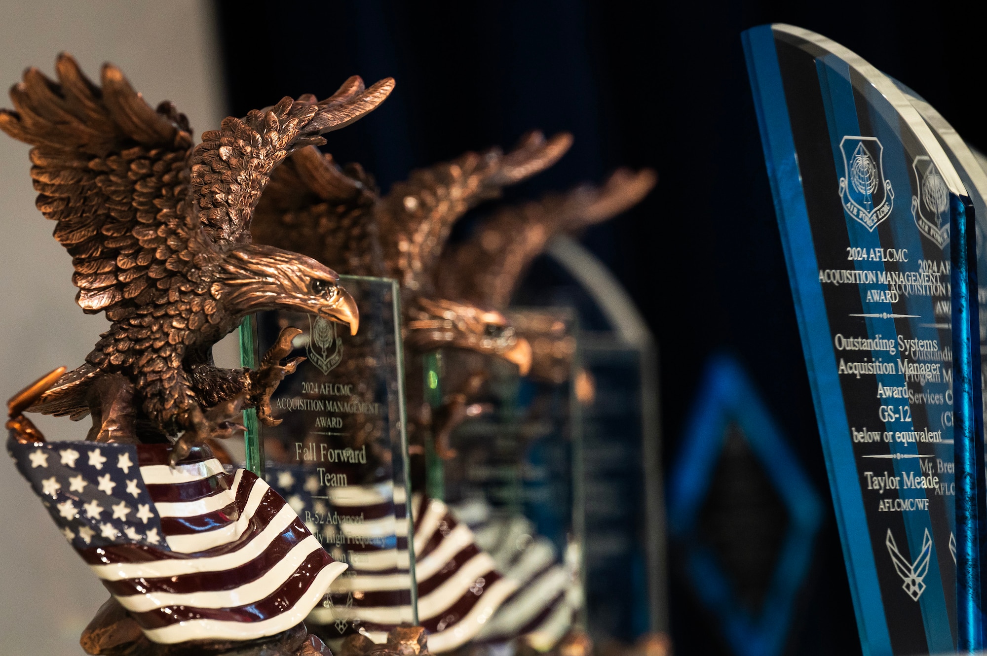Images of awards for AFLCMC acquisition professionals. (U.S. Air Force photos by Jim Varhegyi)
