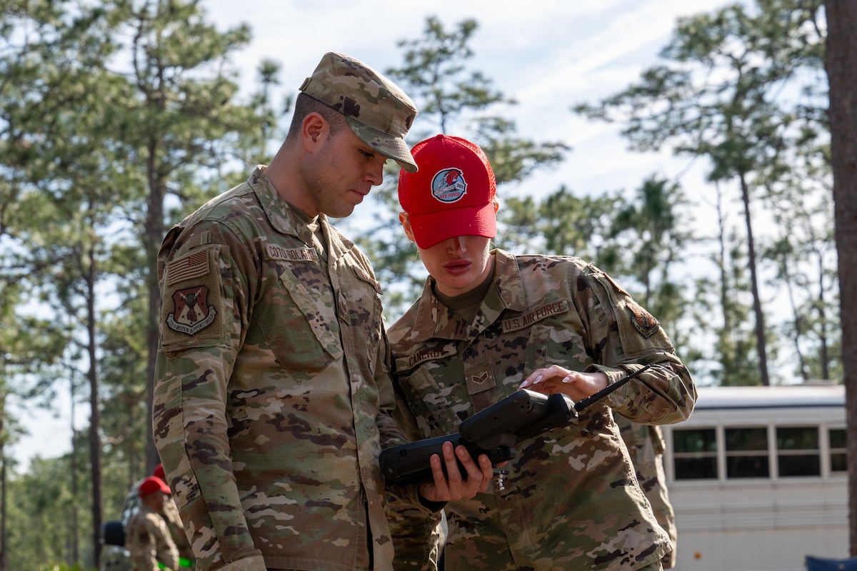 Airmen survey land
