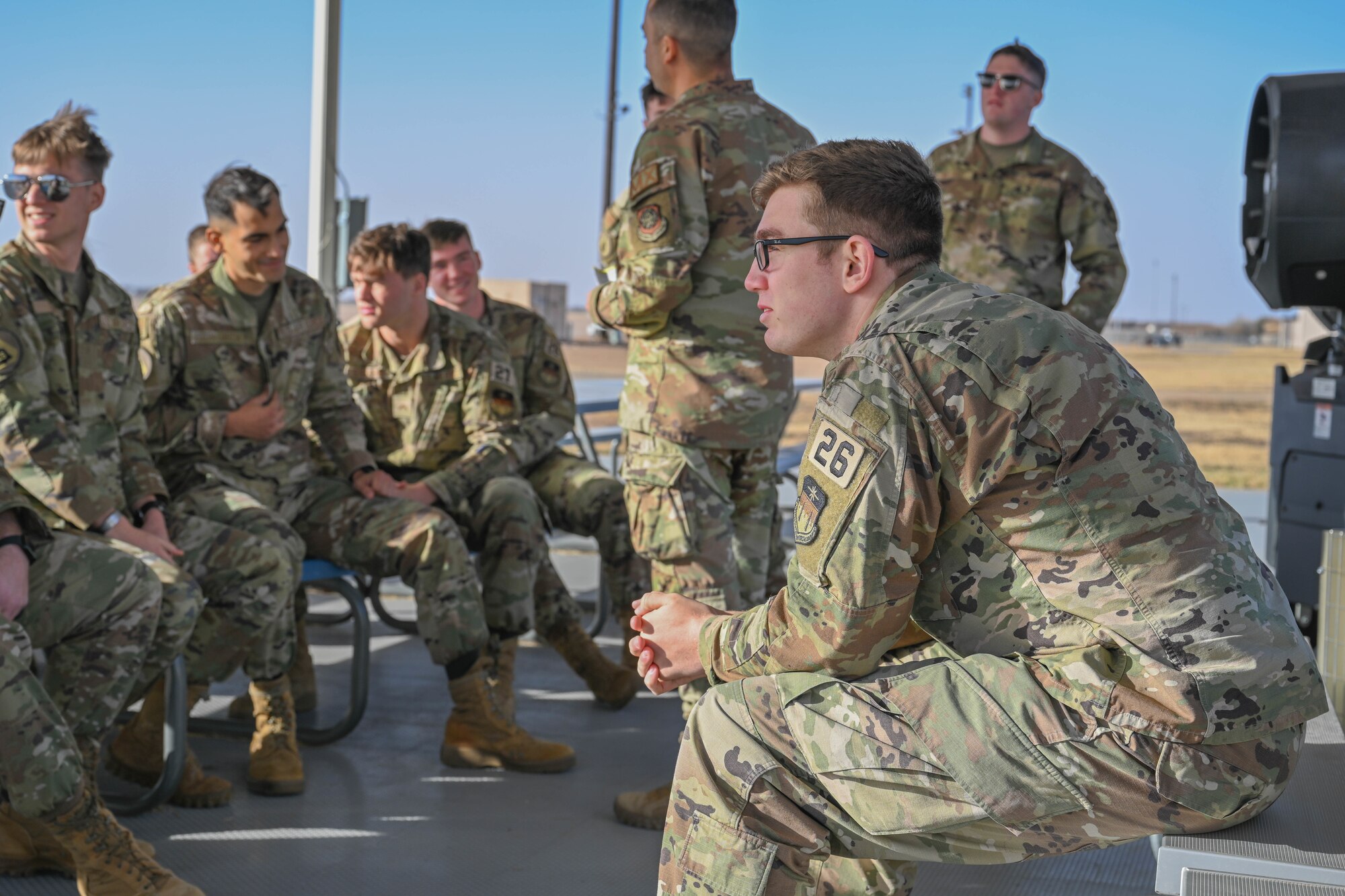 U.S. Air Force Academy cadets attend a maintenance operations briefing during a cadet tour at Dyess Air Force Base, Texas, Jan 30, 2025. The cadets attended multiple briefings and toured various units across the 317th Airlift Wing. Through these experiences, cadets are equipped with the knowledge, perspective, and leadership skills ensuring they are ready to support and enhance the Air Force’s ability to deliver warfighting capabilities. (U.S. Air Force photo by Airman Caleb Schellenberg)