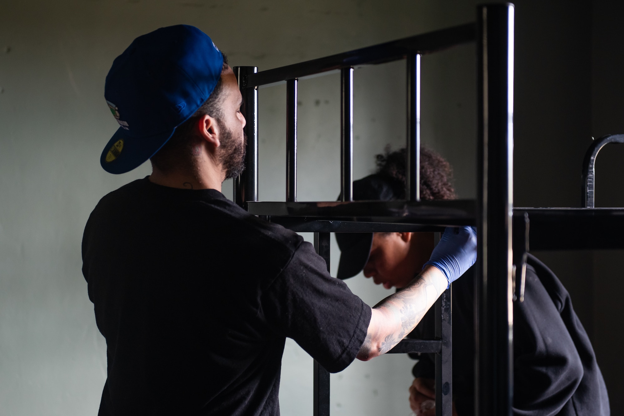 Joint Task Force-Bravo members build a bed frame at San Antonio de Padua orphanage in Comayagua, Honduras, January 26, 2025.