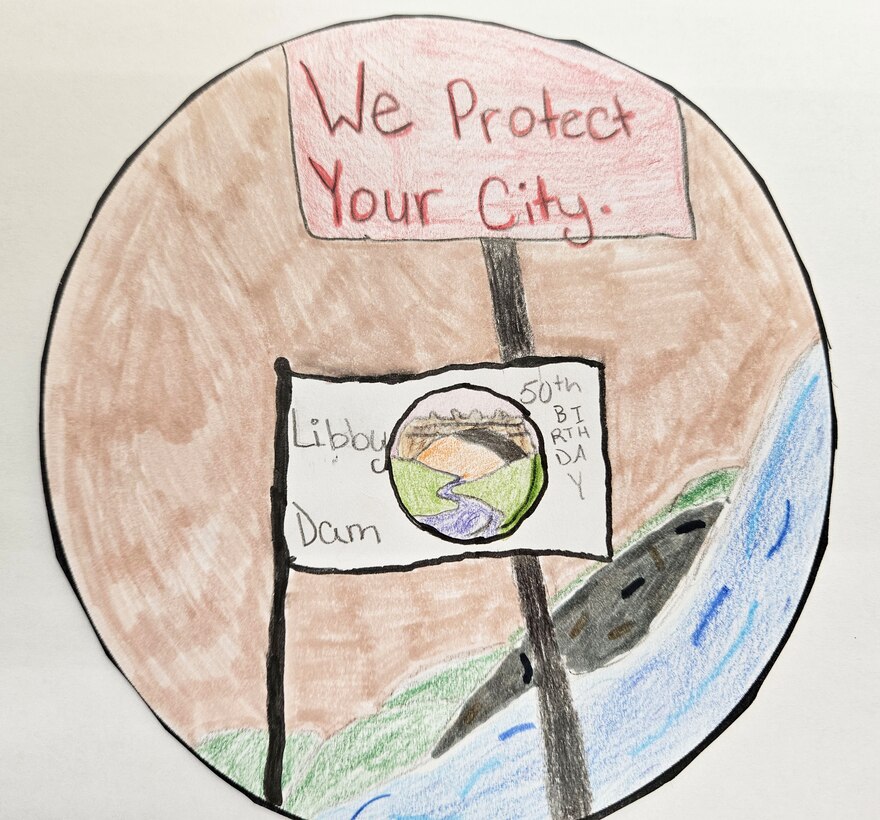 Photo of one of the entries submitted for Libby Dam's 50th commemoration logo contest.