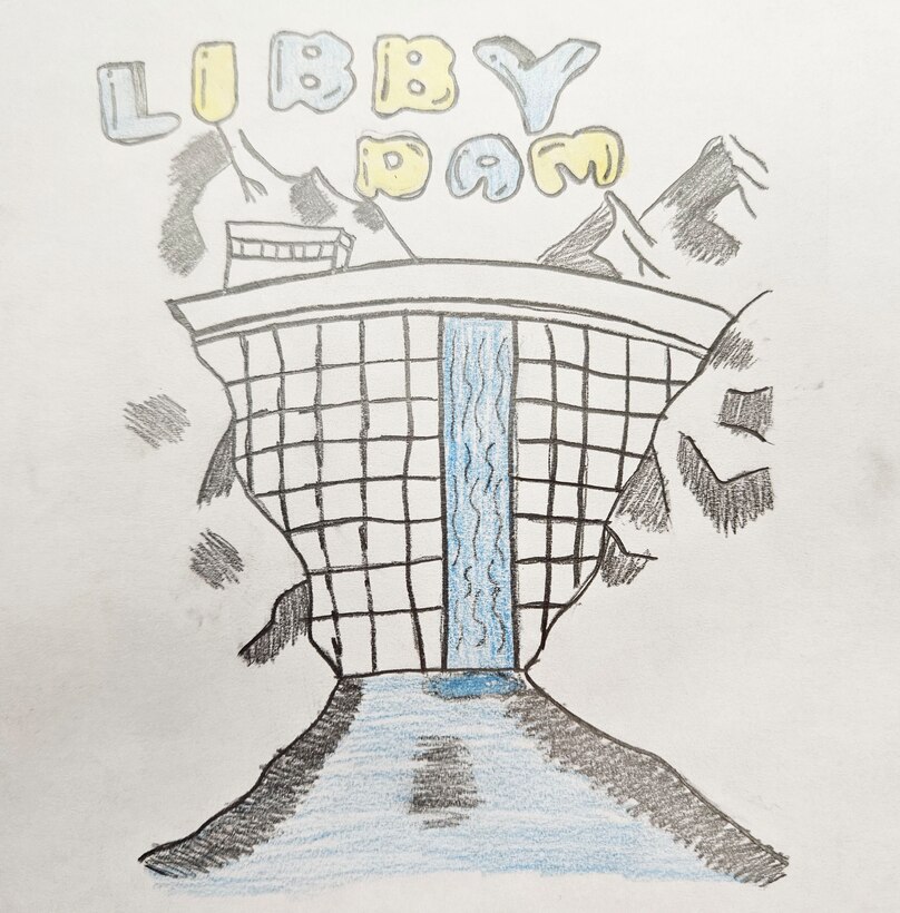 Photo of one of the entries submitted for Libby Dam's 50th commemoration logo contest.