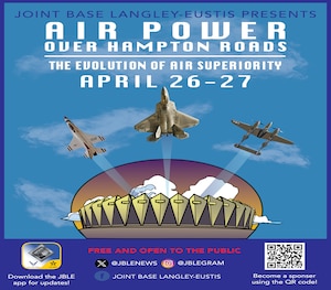 Graphic poster made to advertise Air Power over Hampton Roads, 2025.