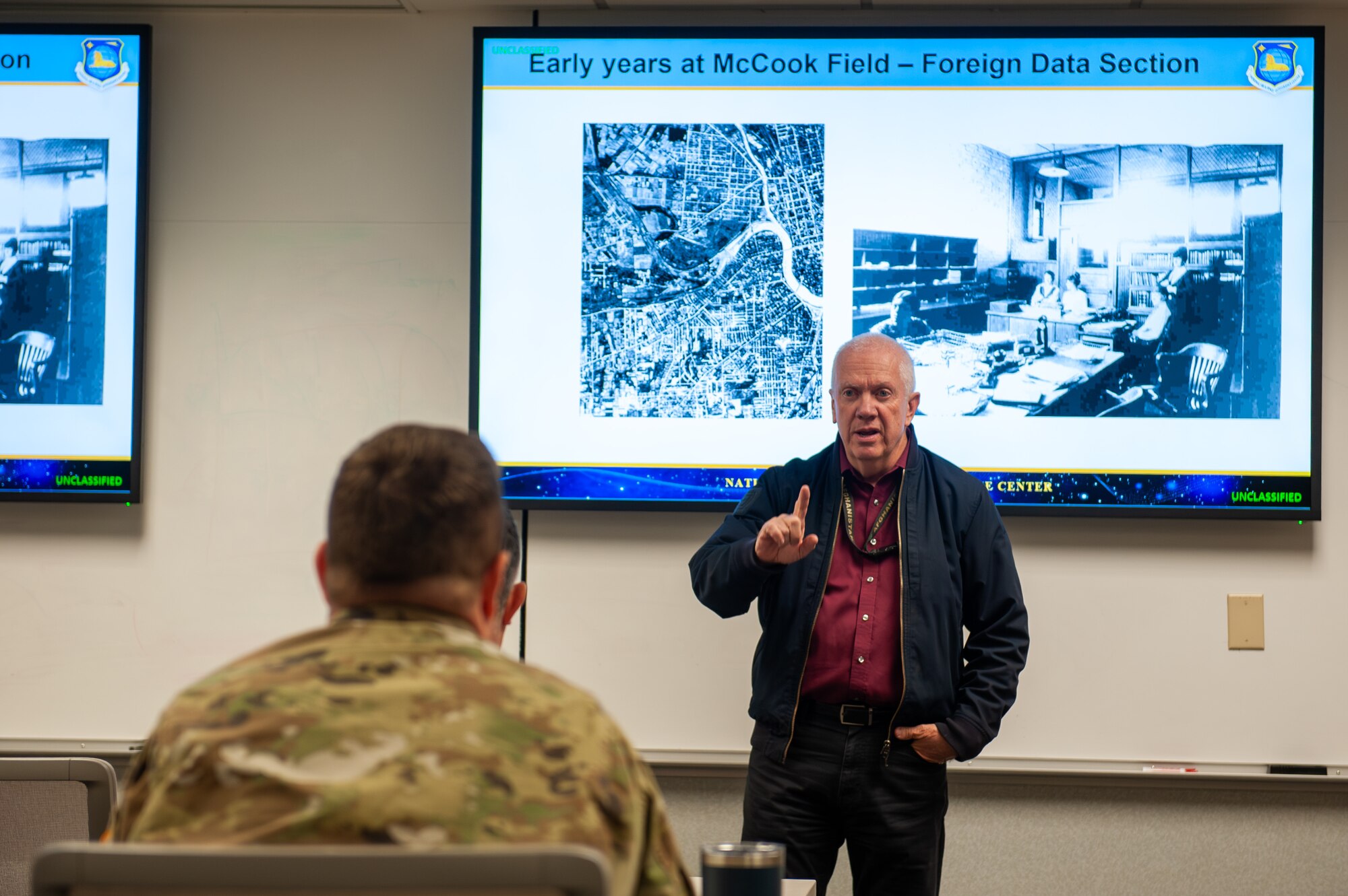 Robert Young giving a lecture.