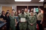 Staff aboard Naval Health Clinic Chery Point bid Fair Winds and Following Seas to Hospital Corpsman Third Class Demear Darling on Friday, February 7, 2025.
Darling was presented the Navy and Marine Corps Achievement Medal for his service aboard the clinic in the Pharmacy, where he served as a Work Center Supervisor and assisted in the adoption of ScriptCenter, Nexia and Q-Anywhere.