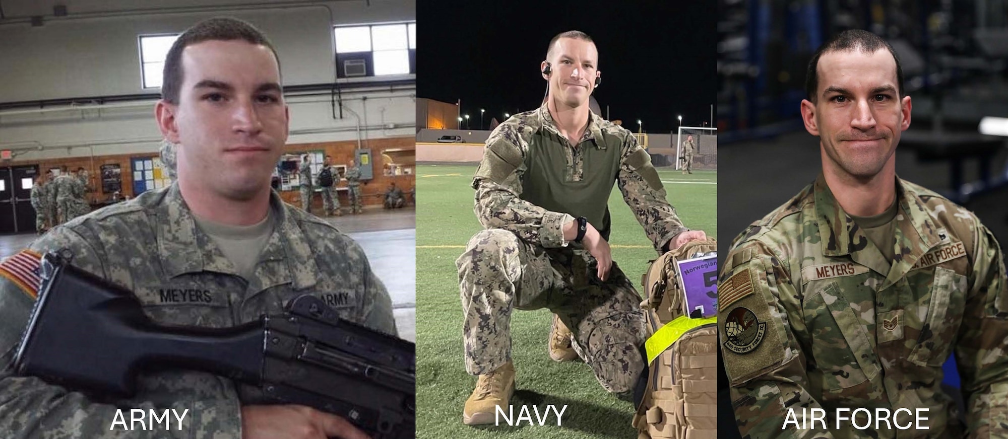 Staff Sgt. Robert Meyers, 445th Security Forces Squadron, has served in three branches of the U.S. Armed Forces: Army, Navy and Air Force.