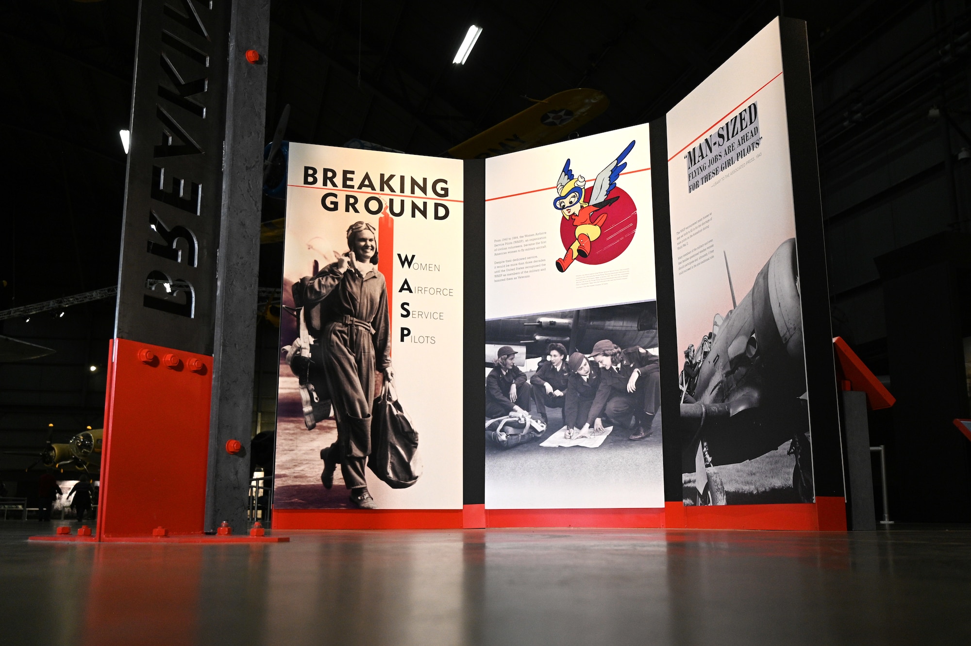 Women Airforce Service Pilots (WASP) exhibit installation.
