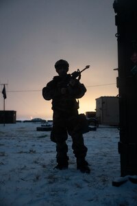 Airman at sunset