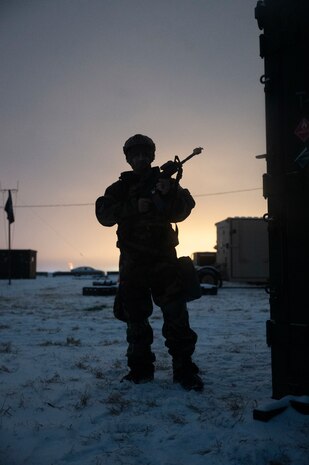 Airman at sunset