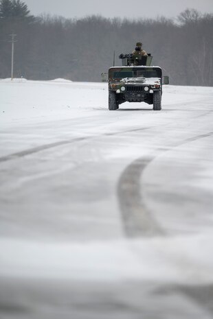 Humvee in the snow