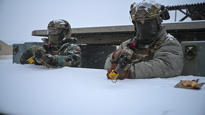 Airmen provide overwatch in the snow