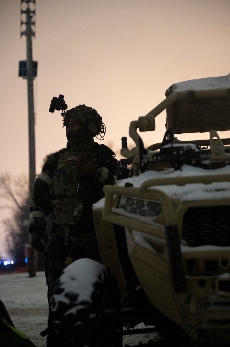 Airman at sunset