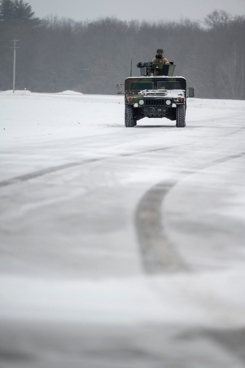 Humvee in the snow