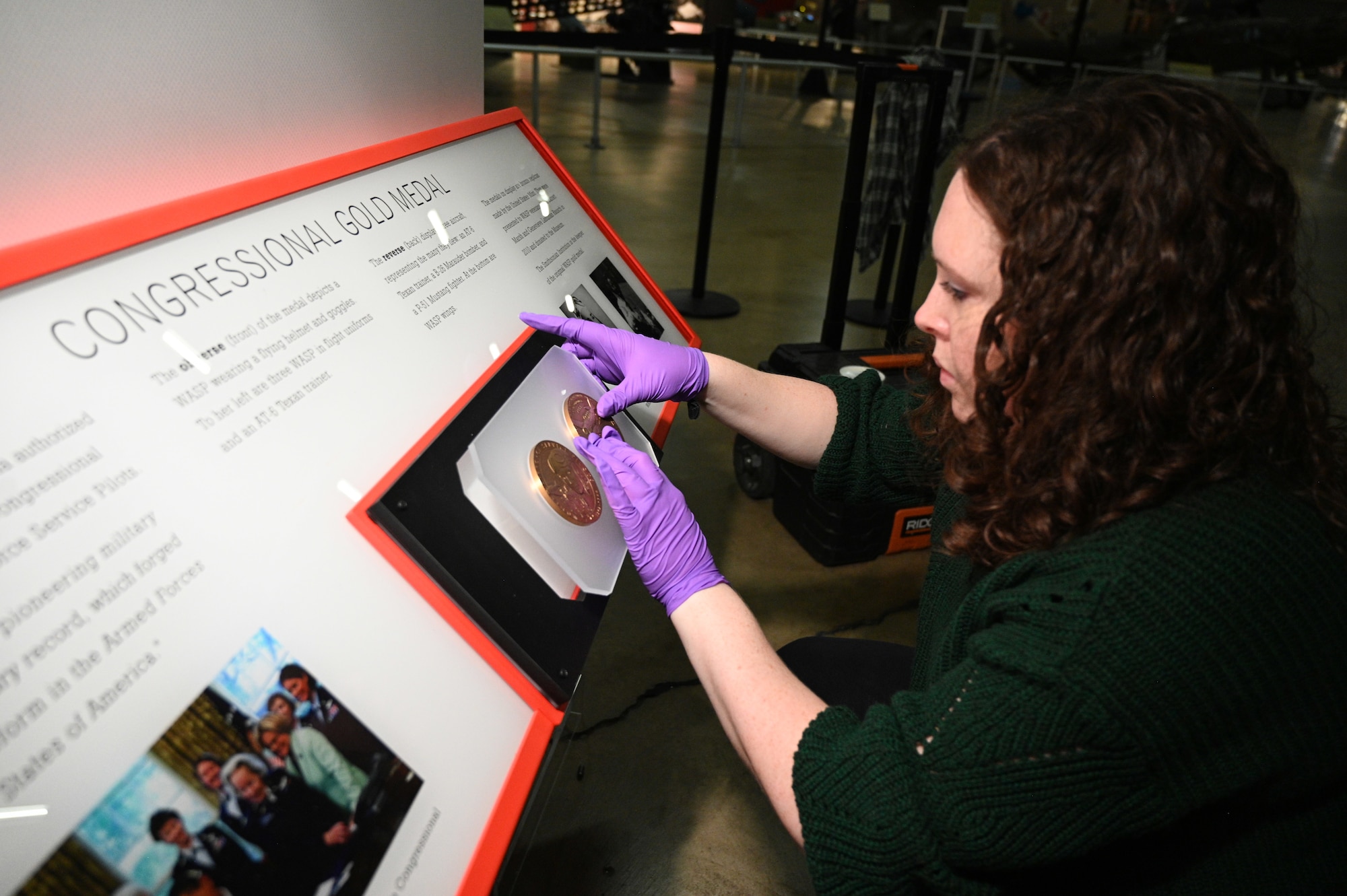 Women Airforce Service Pilots (WASP) exhibit installation.