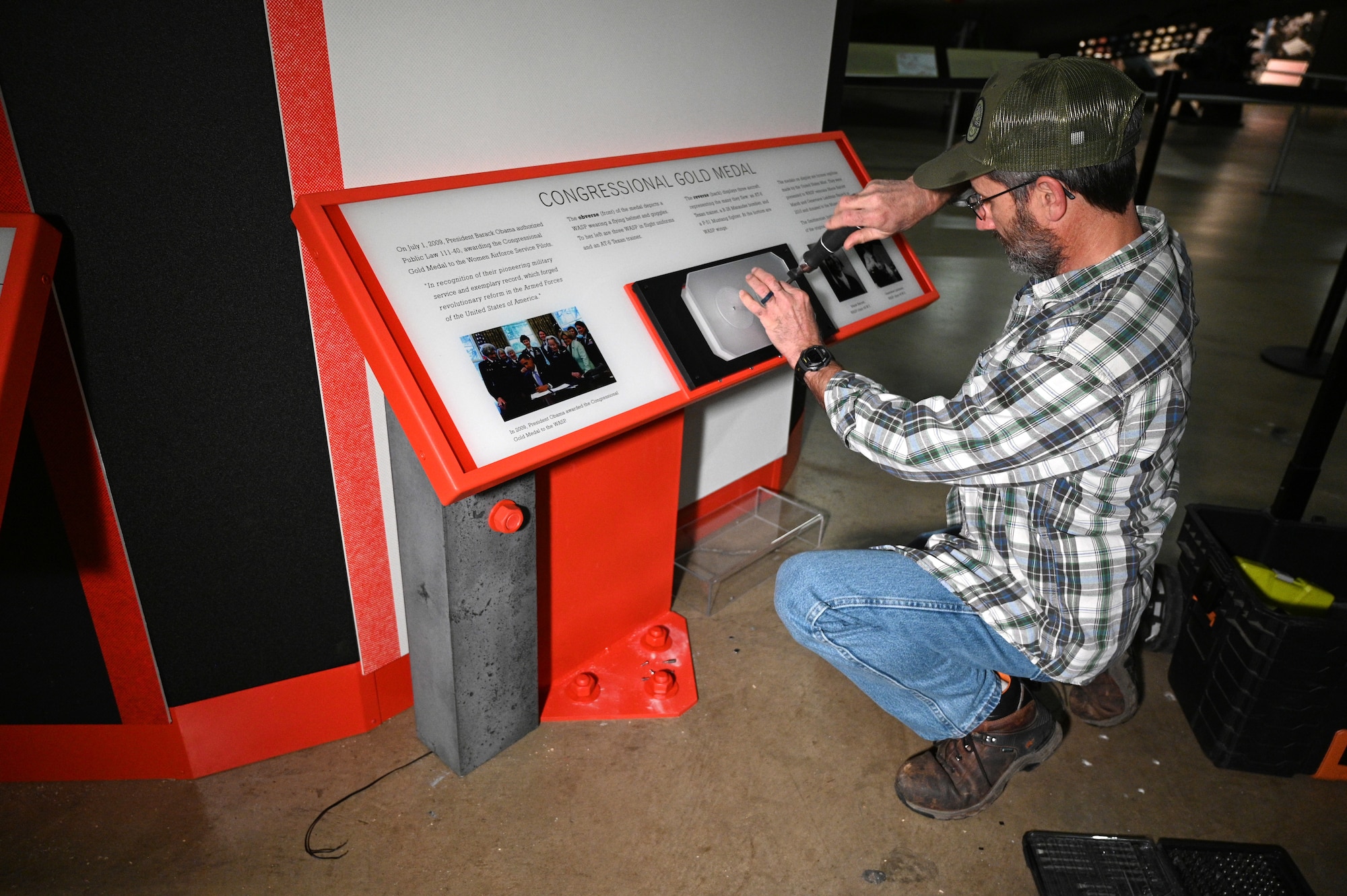 Women Airforce Service Pilots (WASP) exhibit installation.