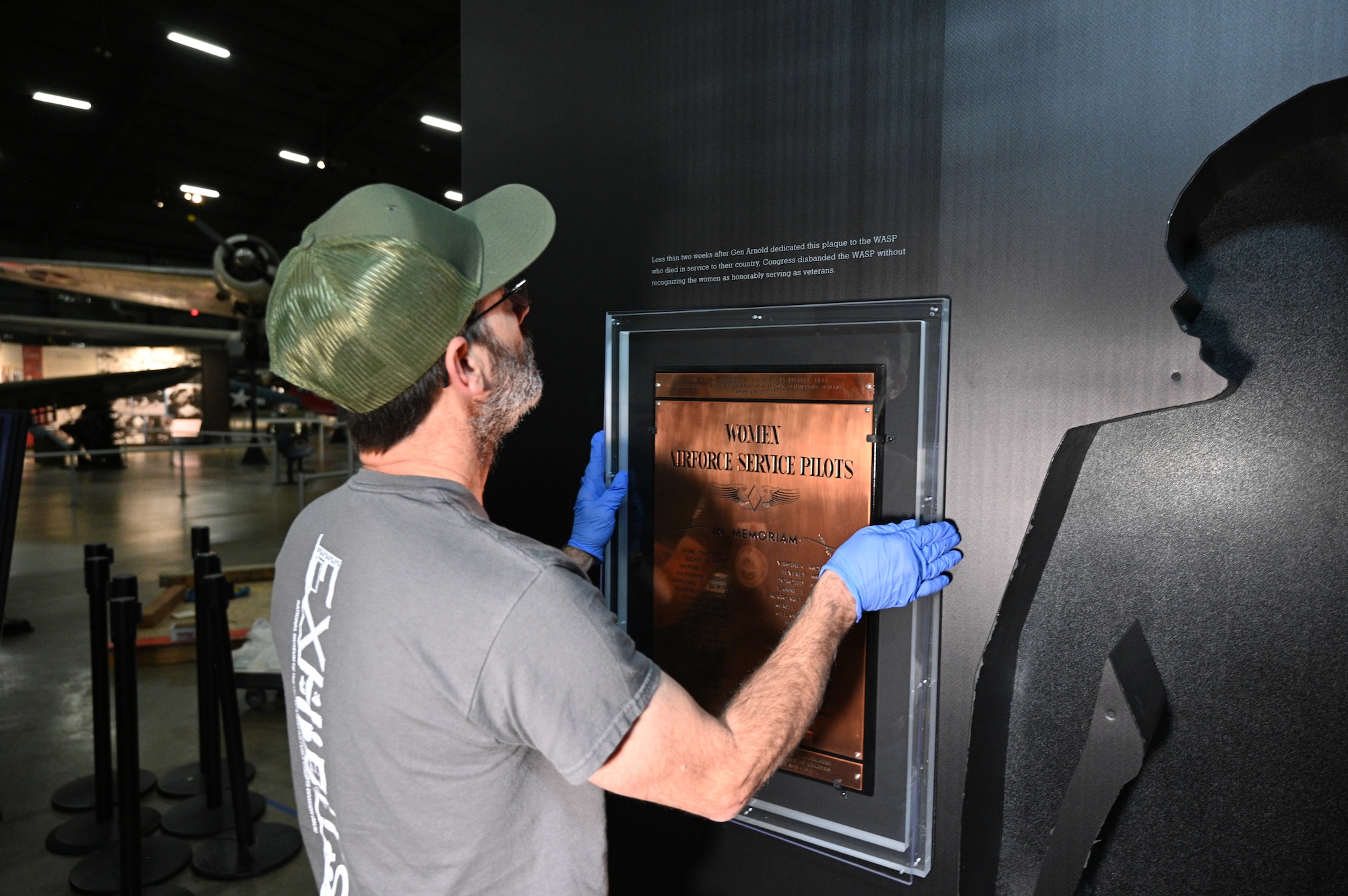 Women Airforce Service Pilots (WASP) exhibit installation.