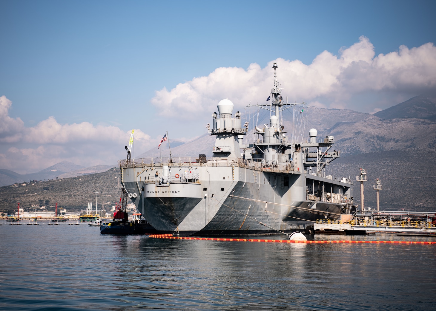 The U.S. 6th Fleet staff embarked the Blue Ridge-class command and control ship USS Mount Whitney (LCC 20) in Gaeta, Italy, Feb. 10-12.