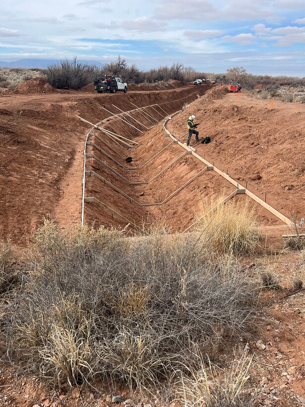 This photo is of a portion of the La Joya Acequia. It was taken in January 2025 while construction was underway.