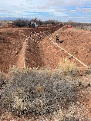 This photo is of a portion of the La Joya Acequia. It was taken in January 2025 while construction was underway.