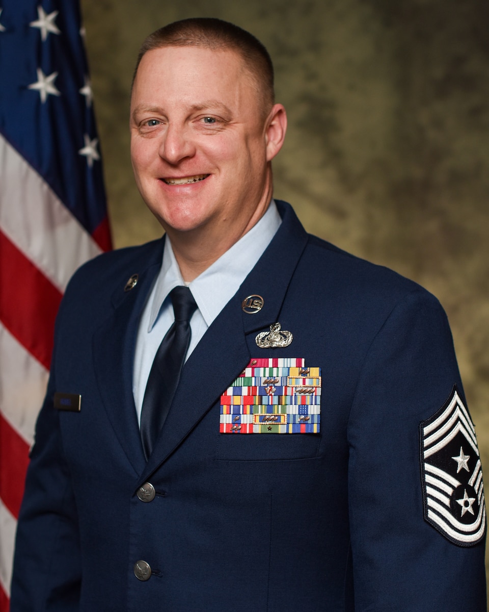 Man in Air Force uniform posing for head and shoulders photo