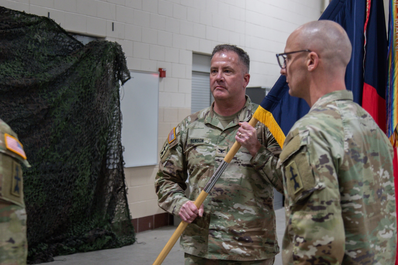 The Wisconsin National Guard's 32nd "Red Arrow" Infantry Brigade Combat Team held a change of command ceremony at its headquarters at Camp Douglas, Wis., with Col. Matthew Elder relinquishing command to Col. William Benson III Feb. 1, 2025. (U.S. Army National Guard photo by Staff Sgt. Amanda Stock)