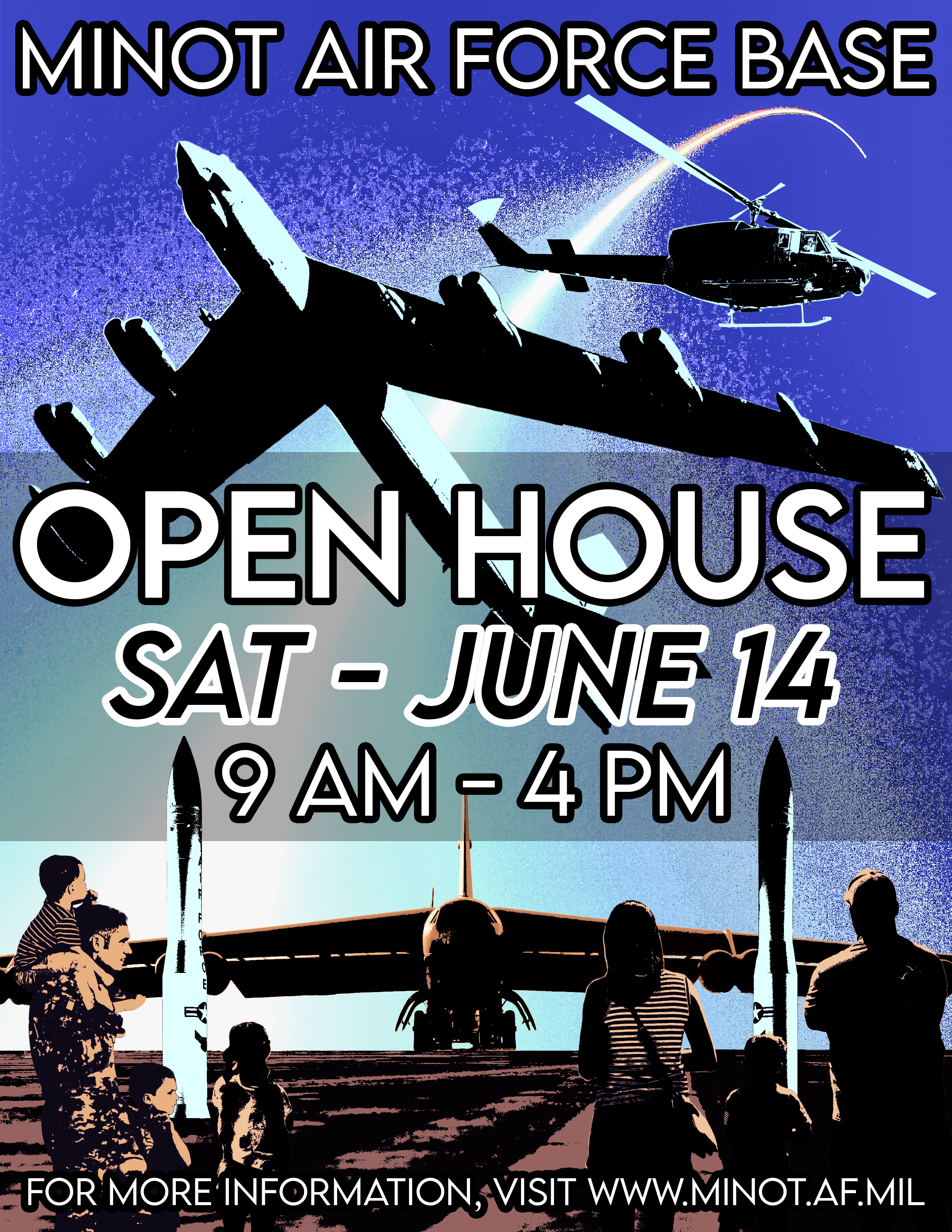 a poster depicting open house info