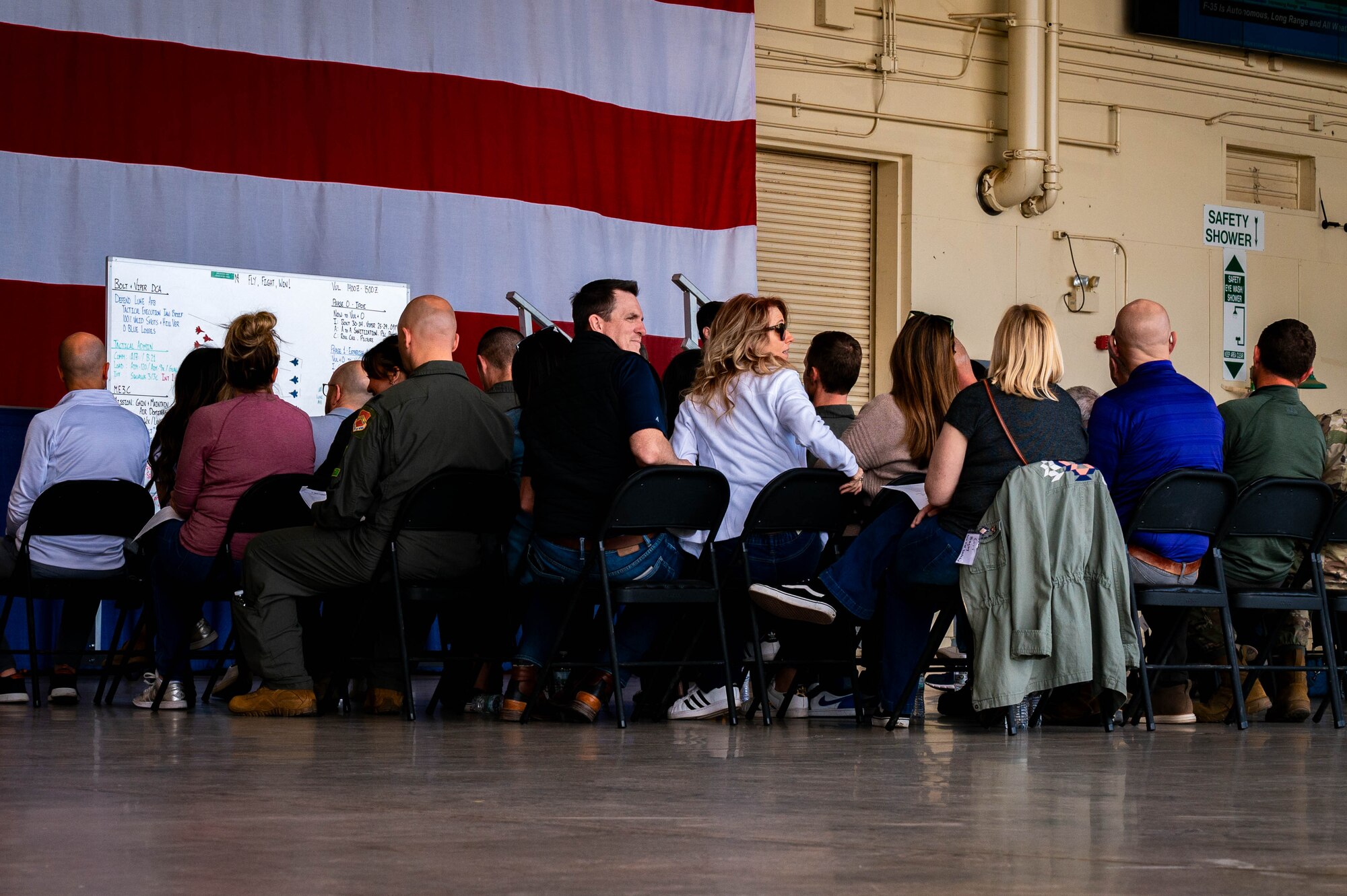 56th Fighter Wing Honorary Commanders learn about base operations and aircraft during an immersion tour.